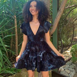 White lotus resort tie dye dress boho